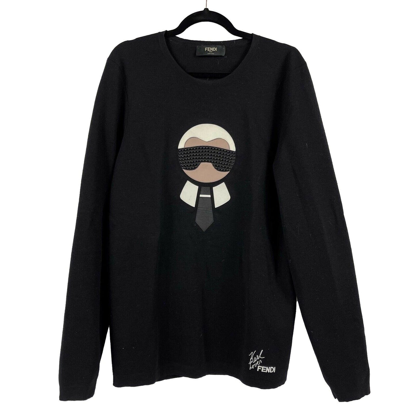 FENDI x Karl Lagerfeld - 'Karlito' Pullover - Black - IT 52 / US XL