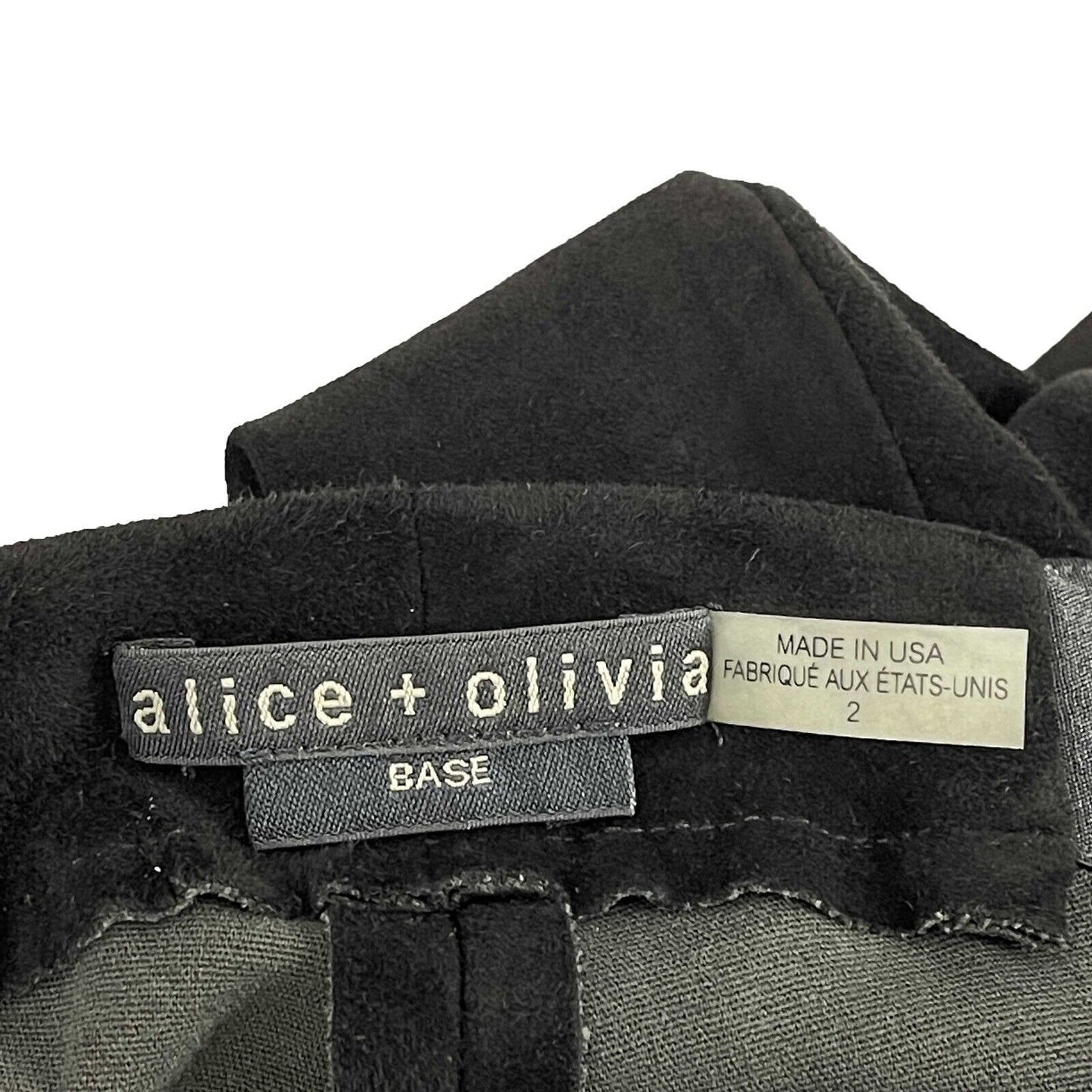 Alice + Olivia - Pristine - Front Zip Suede Legging - Black - Size 2