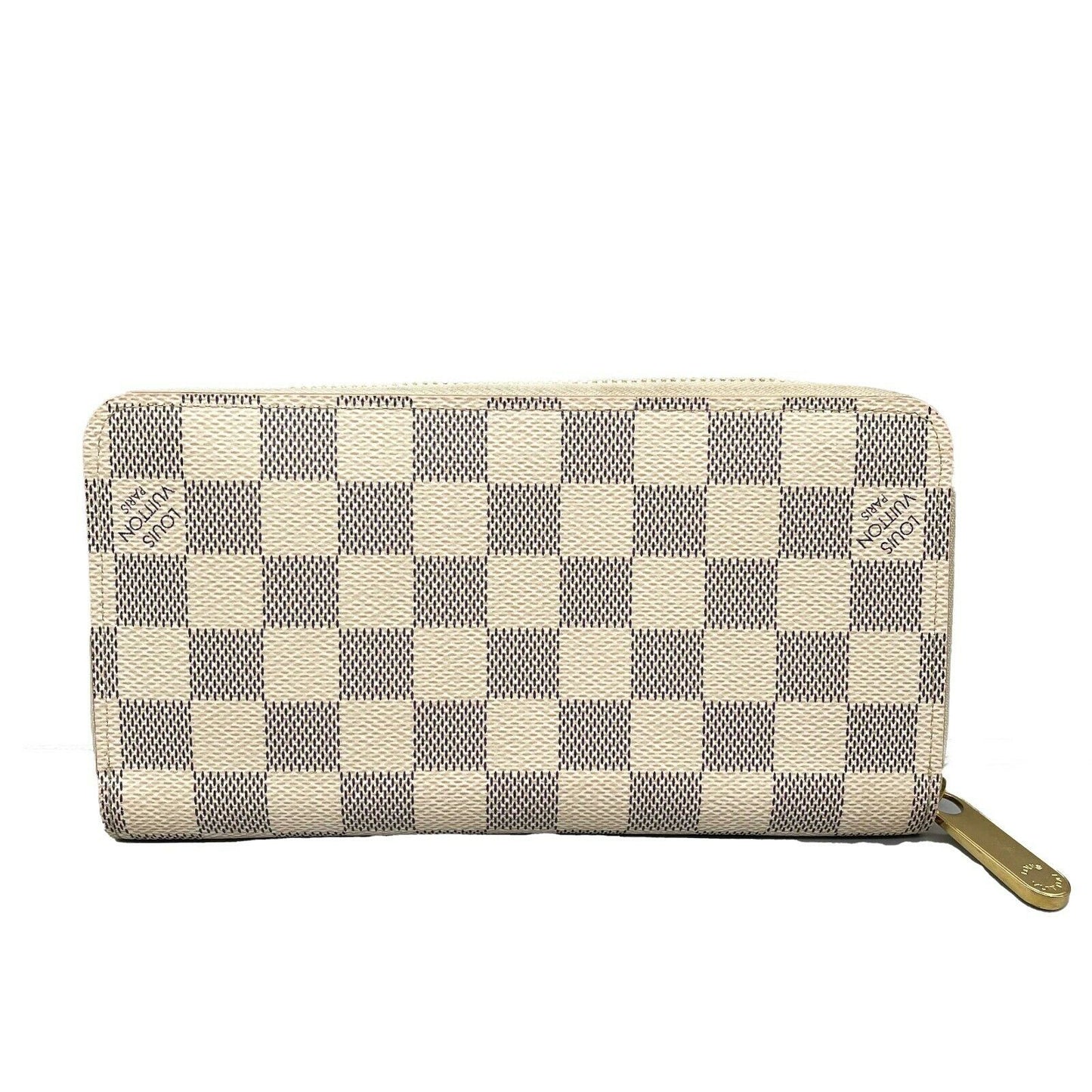 LV Louis Vuitton - Zippy Wallet - Canvas / Leather - Damier Azur / Gold