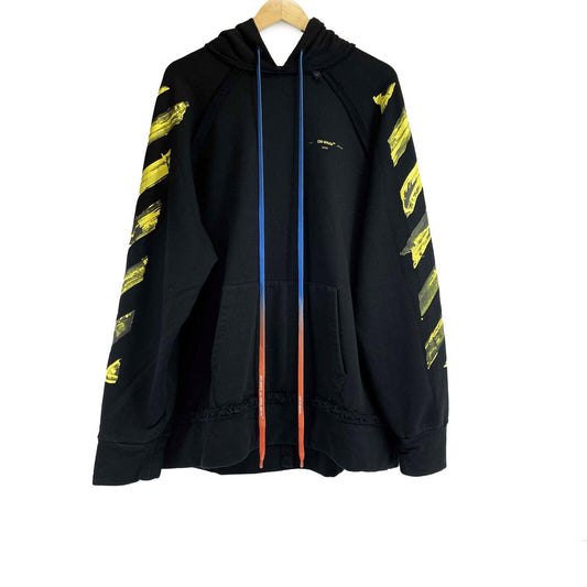 Off-White - Arrows Incomplete Hoodie - Black and Multicolor - Medium - Jacket