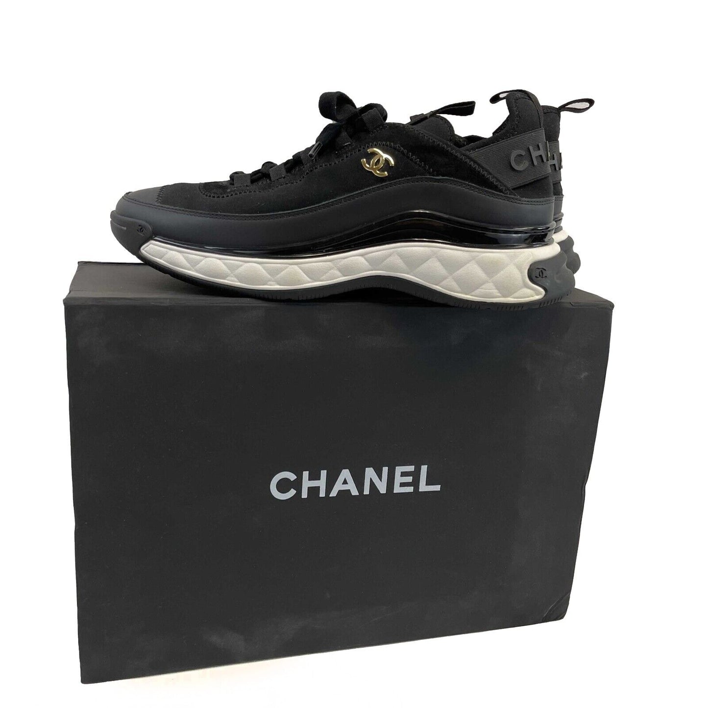 Chanel - Excellent - CC Trail Runner Sneaker - Black - 42 US 7