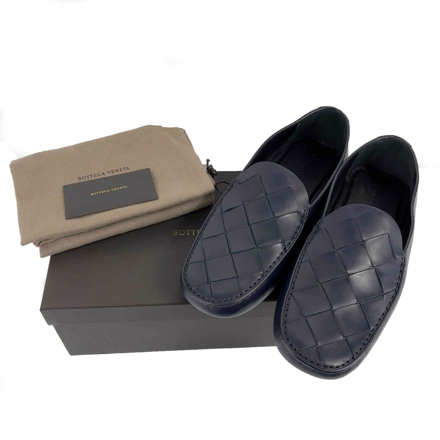 Bottega Veneta - Intrecciato Douglas Loafers - Navy Blue - 43 US 10