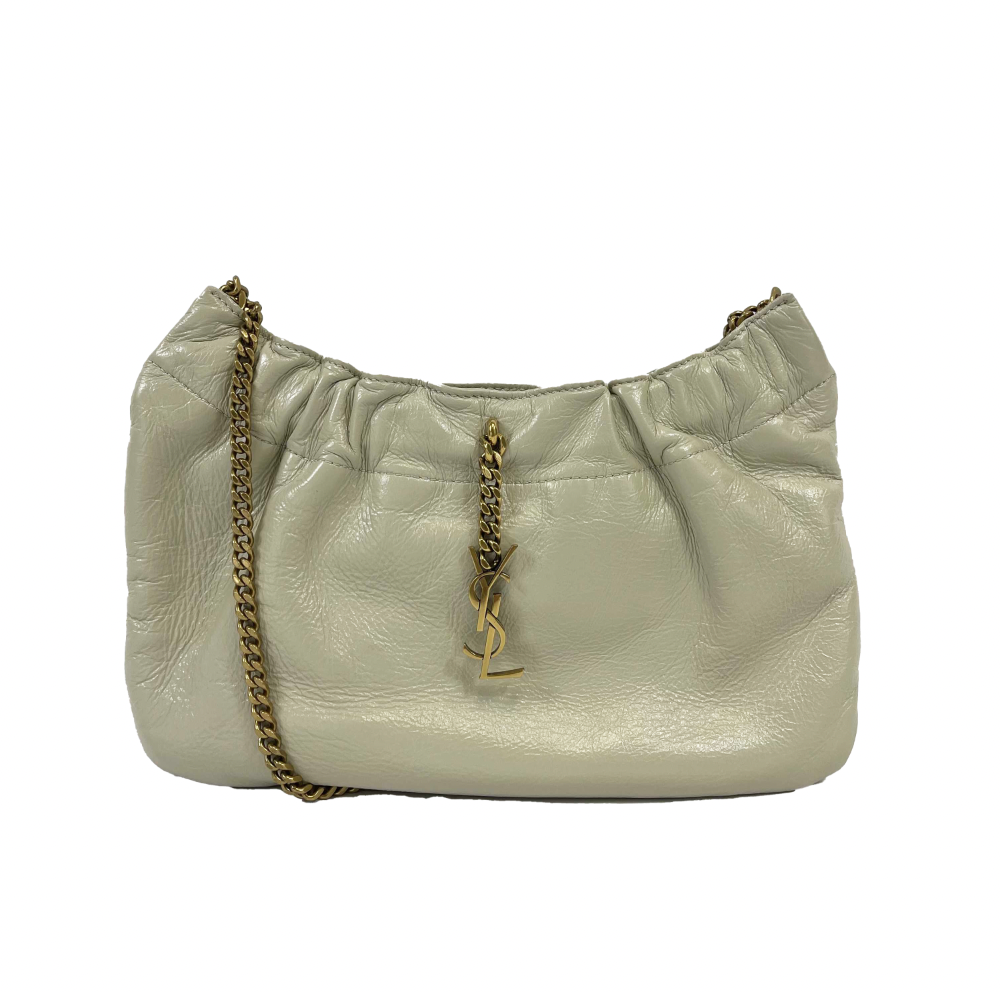 Saint Laurent - Excellent - Pac Pac Ruched Hobo Bag - Winter White Shoulder Bag