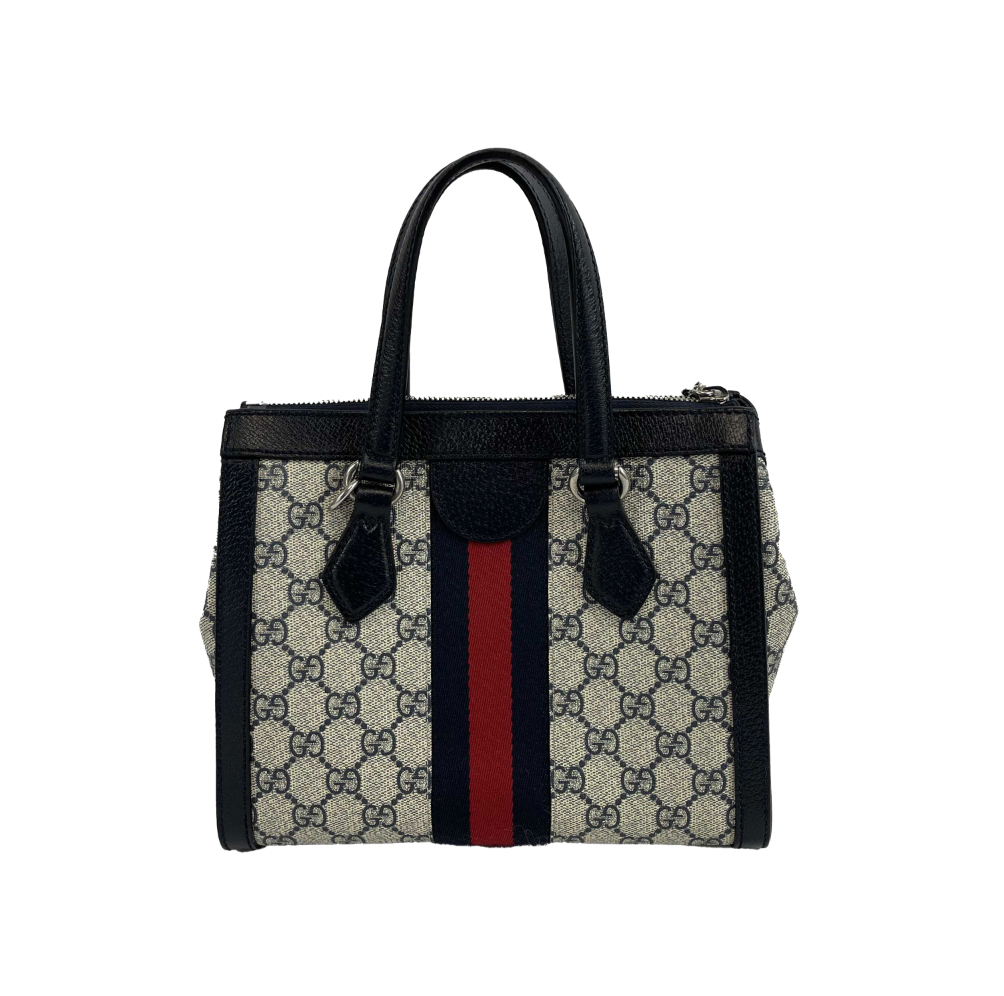 Gucci - Excellent - Navy Ophidia GG Small Tote Bag - Beige / Blue