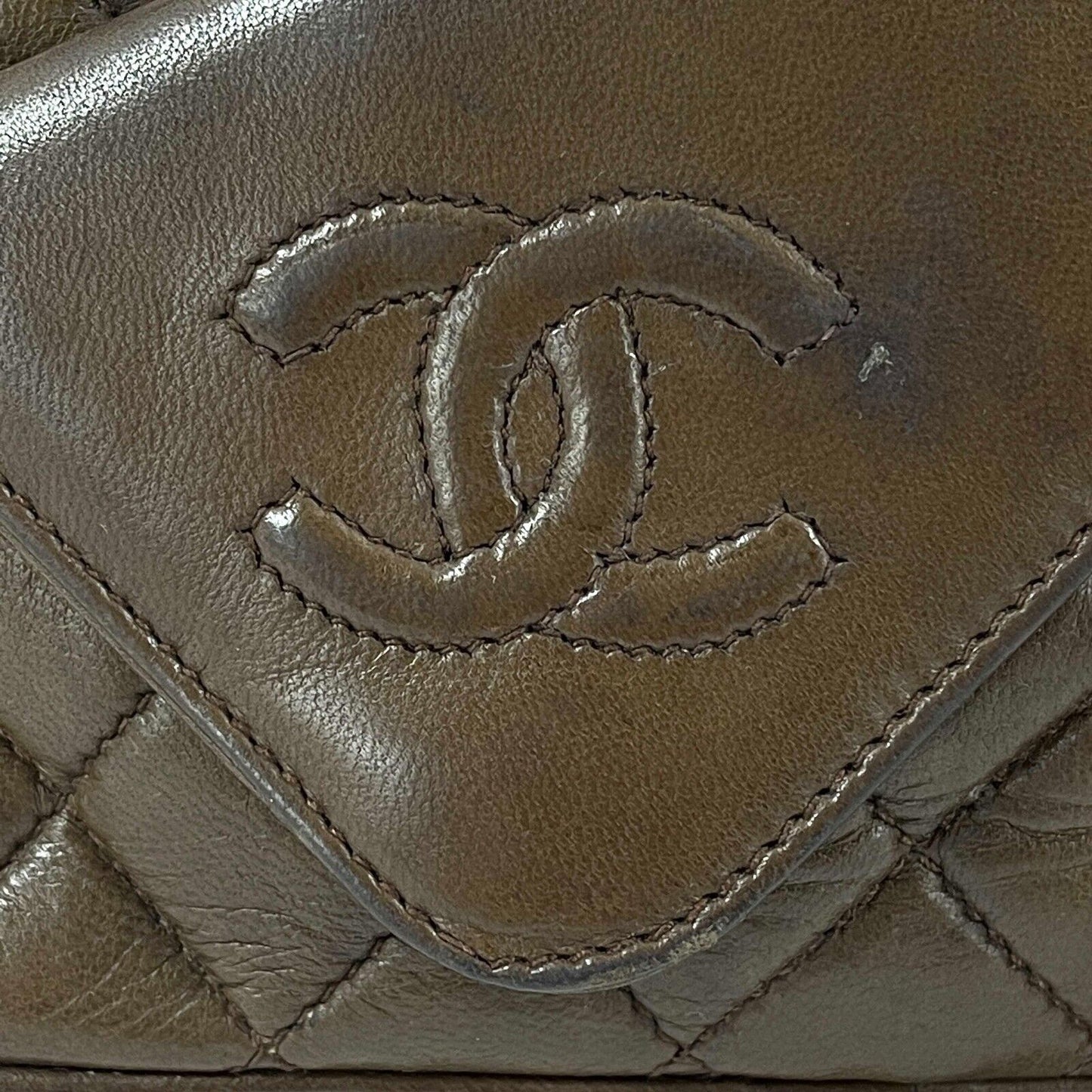 CHANEL - Vintage Half Flap CC Logo Tassel Brown / Gold Crossbody / Shoulder Bag