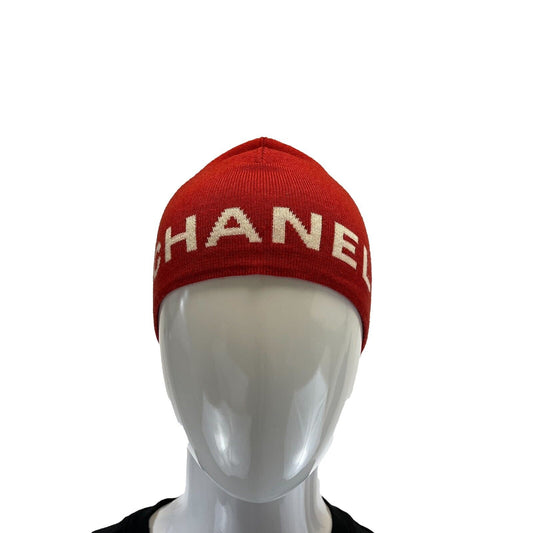 CHANEL - 2000s CC Sports Knitted Beanie - Red - One Size - Hat