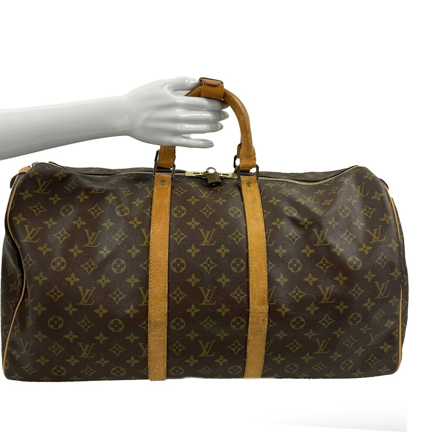 LV Louis Vuitton - Keepall 50 Large Duffle Bag - Brown Monogram Travel