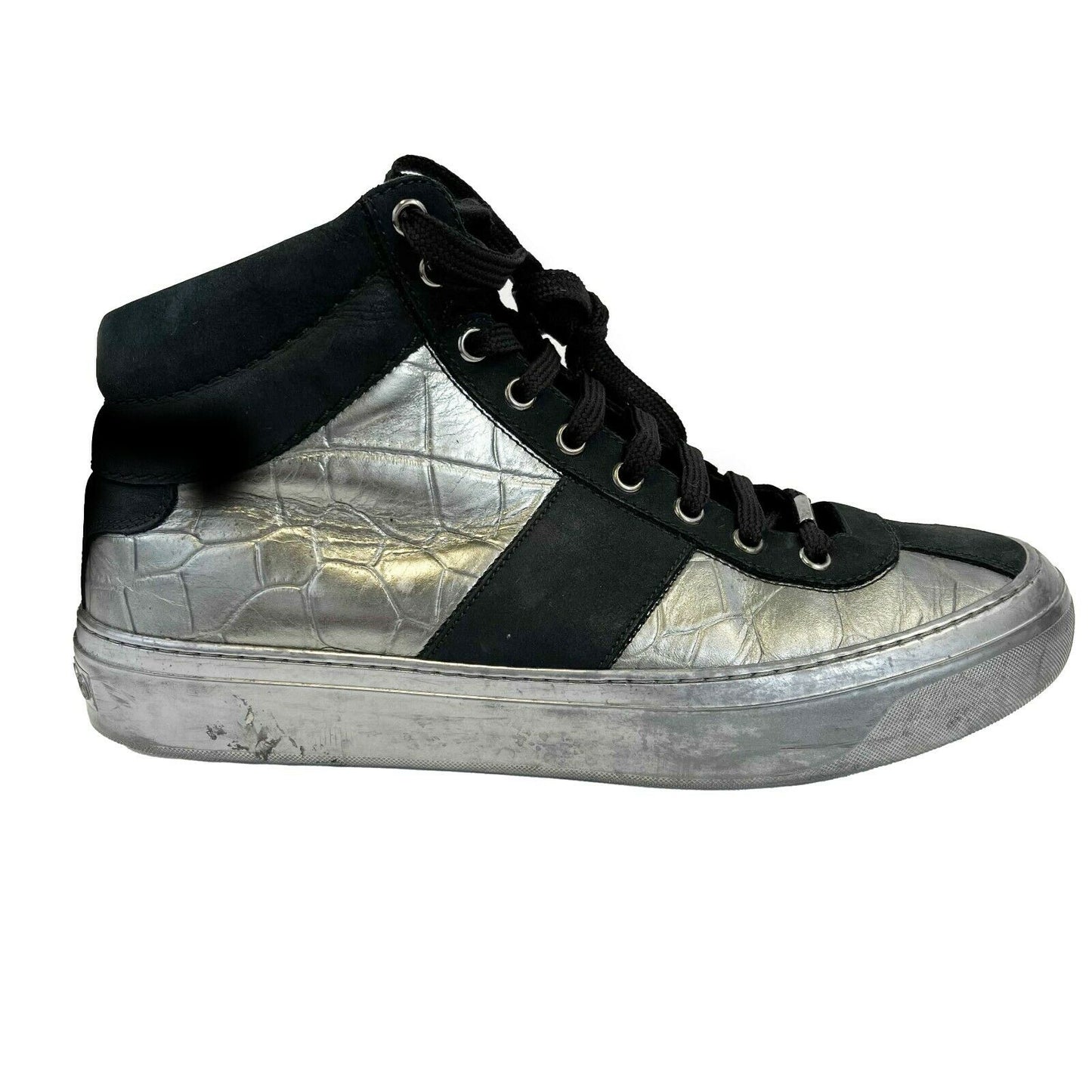 Jimmy Choo - Very Good - Belgravia High Top Sneaker - Black Gunmetal - 42 US 9