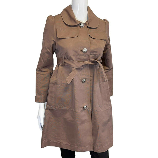 Christian Dior - Mocha Mauve Girl's Belted Trench Coat - US 34 US 2 Girls 12 NWT