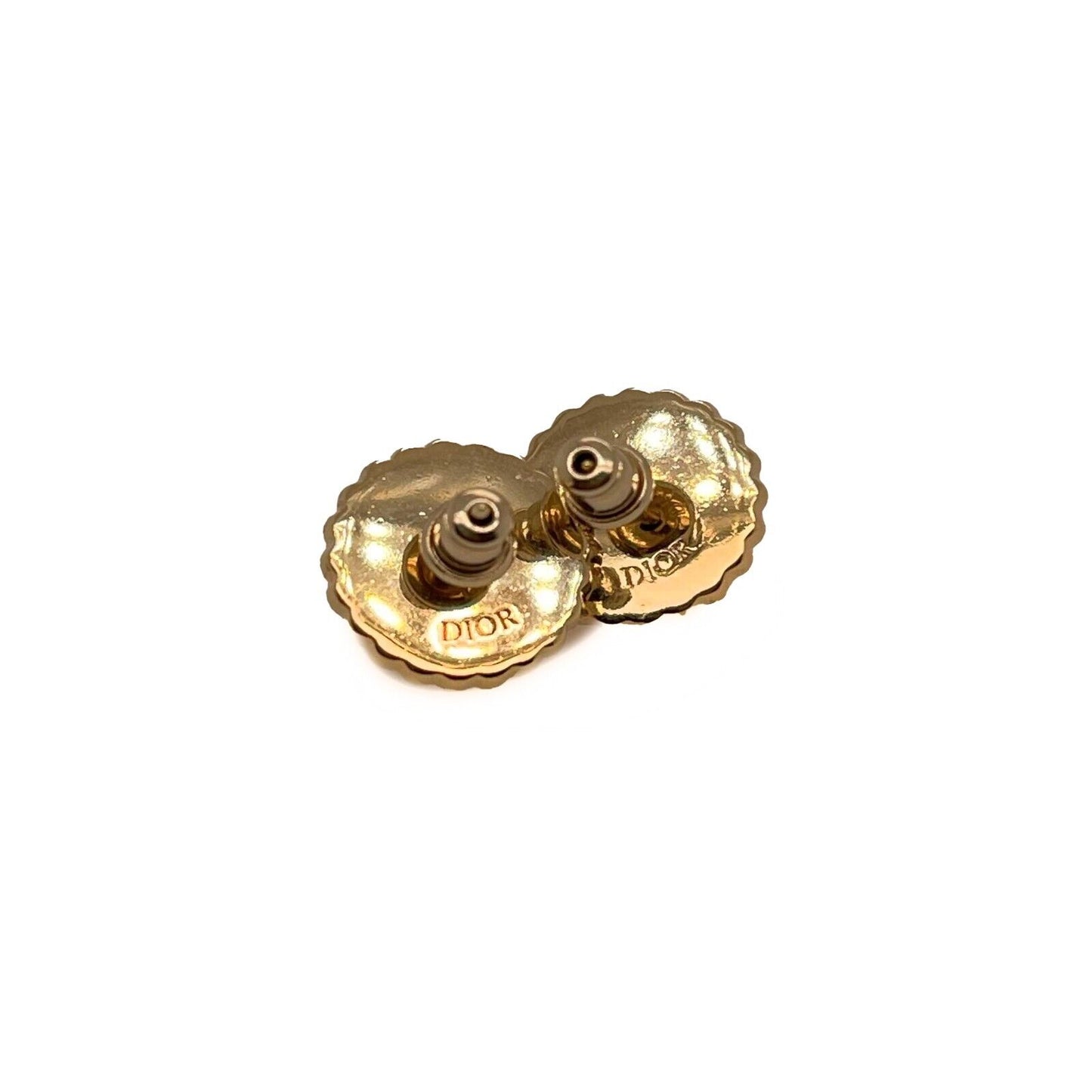 Christian Dior -Petit CD Stud Earrings - Black, Gold, Pearl