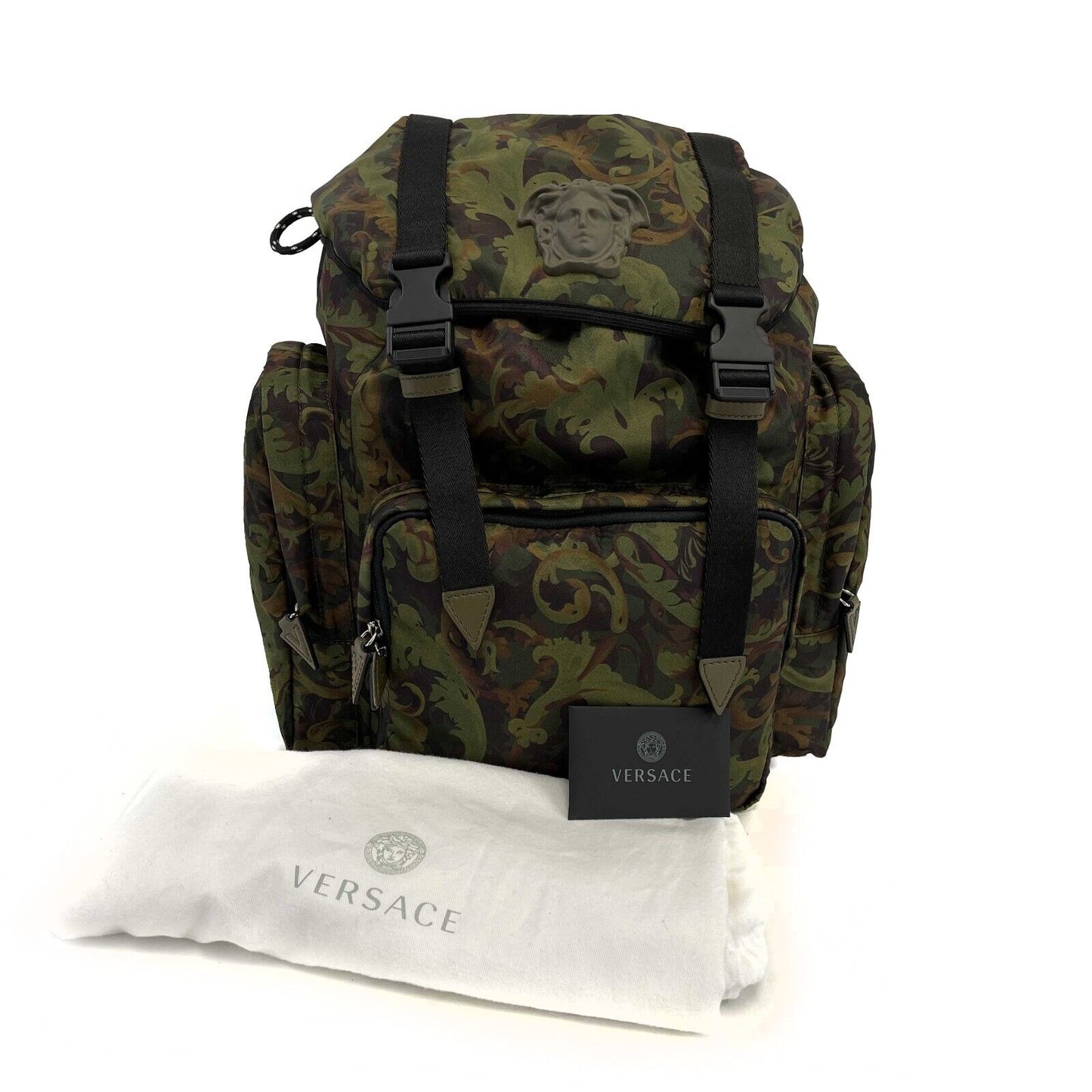 Versace - NEW La Medusa Men's Camo Green Large Nylon Backpack