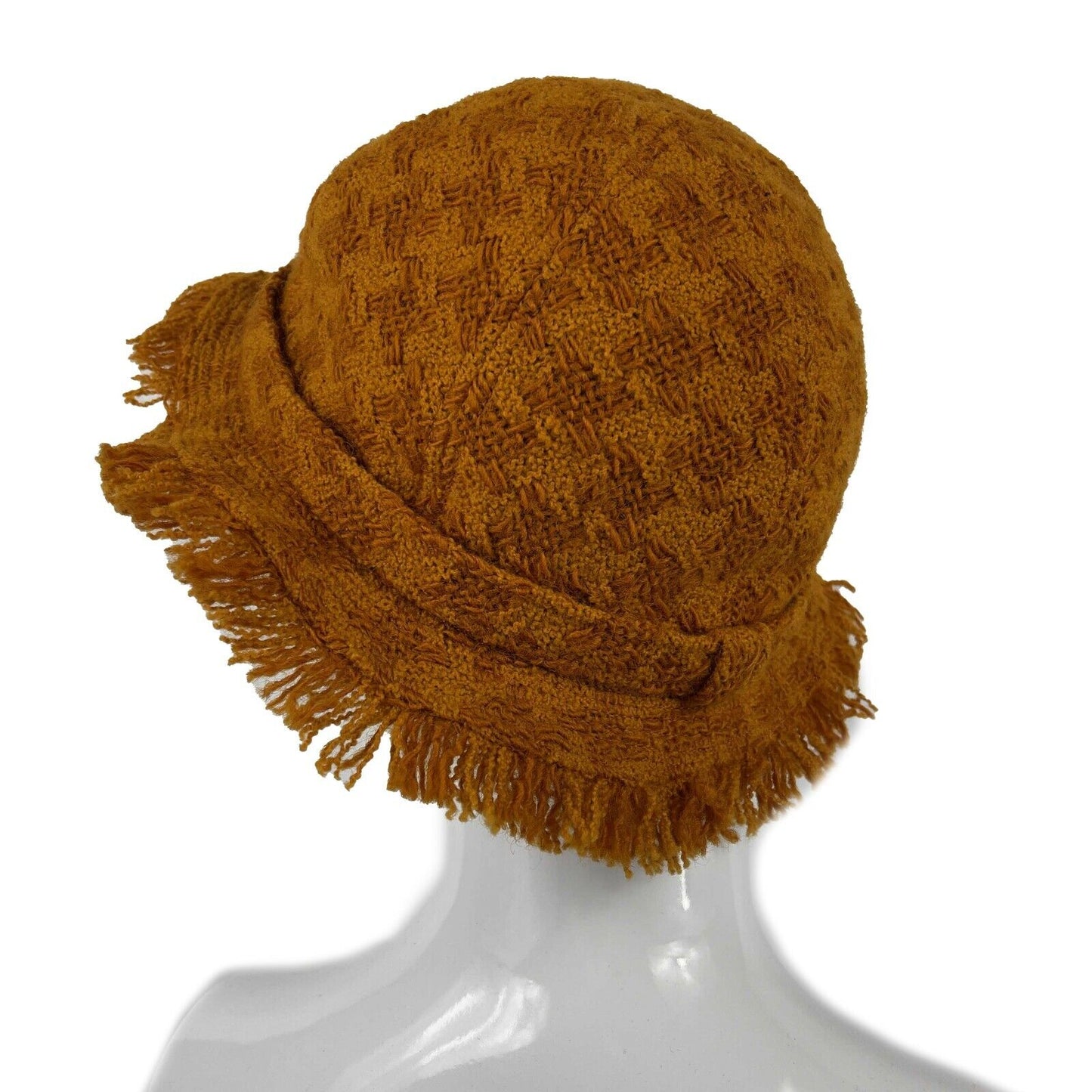 CHANEL - Vintage Orange Cloth Yarn Bucket Hat - Fringe Detail - 57 / S