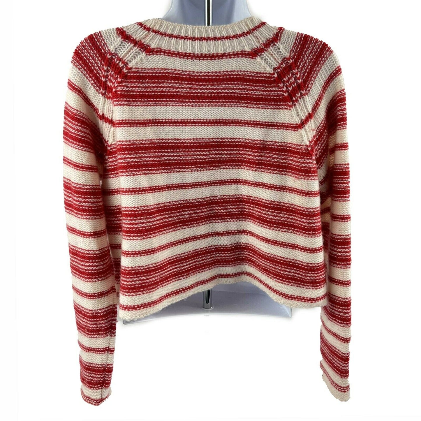 Christian Dior - Knit Cropped Stripe Tassel Sweater - White/Red - 36 US 4