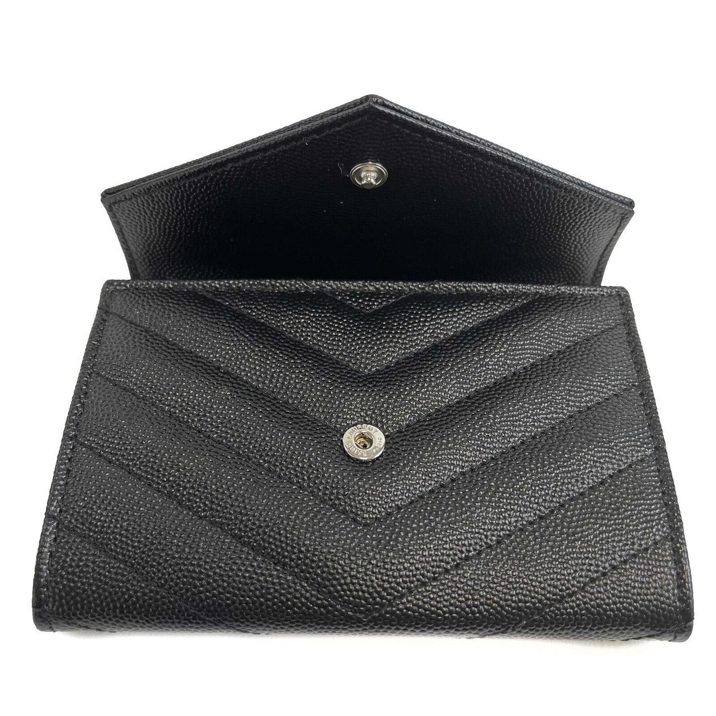 Saint Laurent - YSL - Small Envelope Wallet in Grain De Poudre Embossed Leather