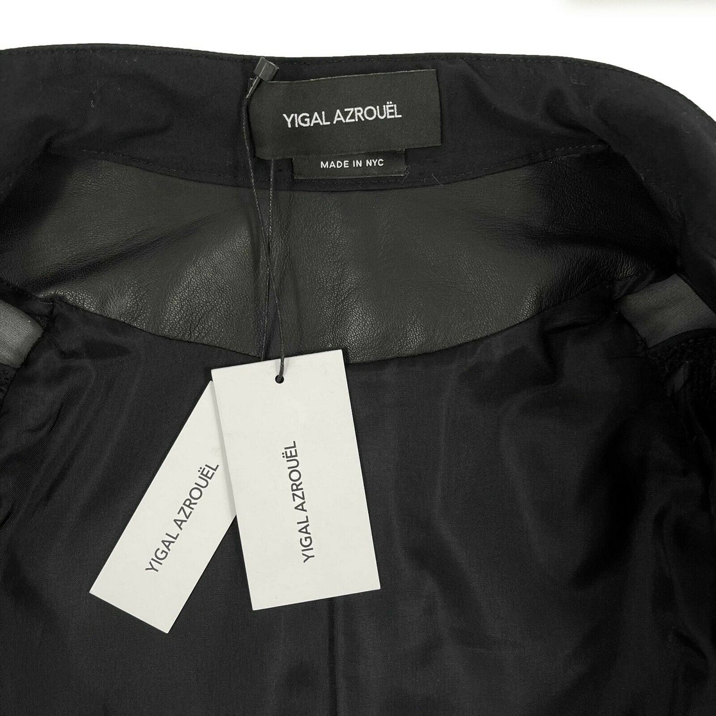 Yigal Azrouël - Sheer Embroidered Black Leather Moto Jacket - 2 / XS