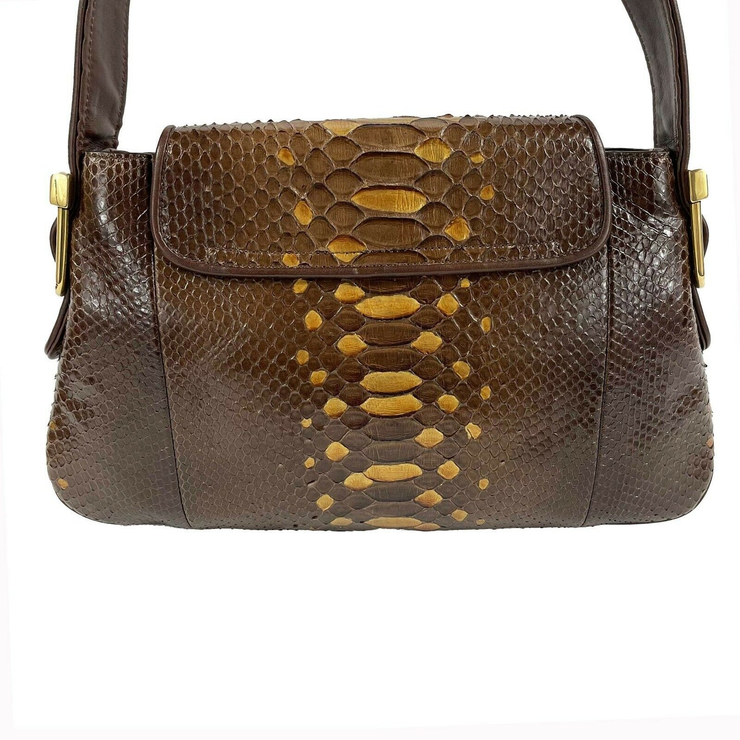 GUCCI -1973 Python Metallic Brown Python / Gold Shoulder Bag