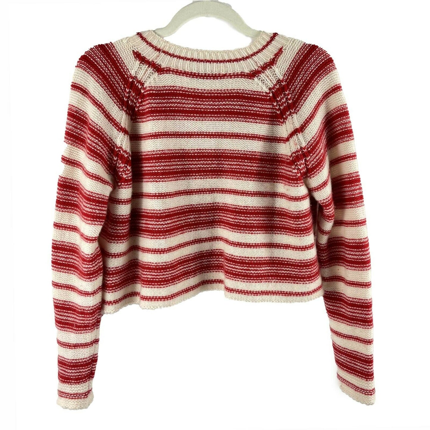 Christian Dior - Knit Cropped Stripe Tassel Sweater - White/Red - 36 US 4