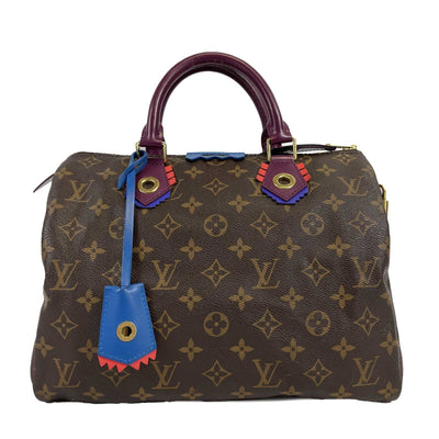 Louis Vuitton - LV - Speedy Totem 30 Brown Monogram - Violet Top Handle Bag