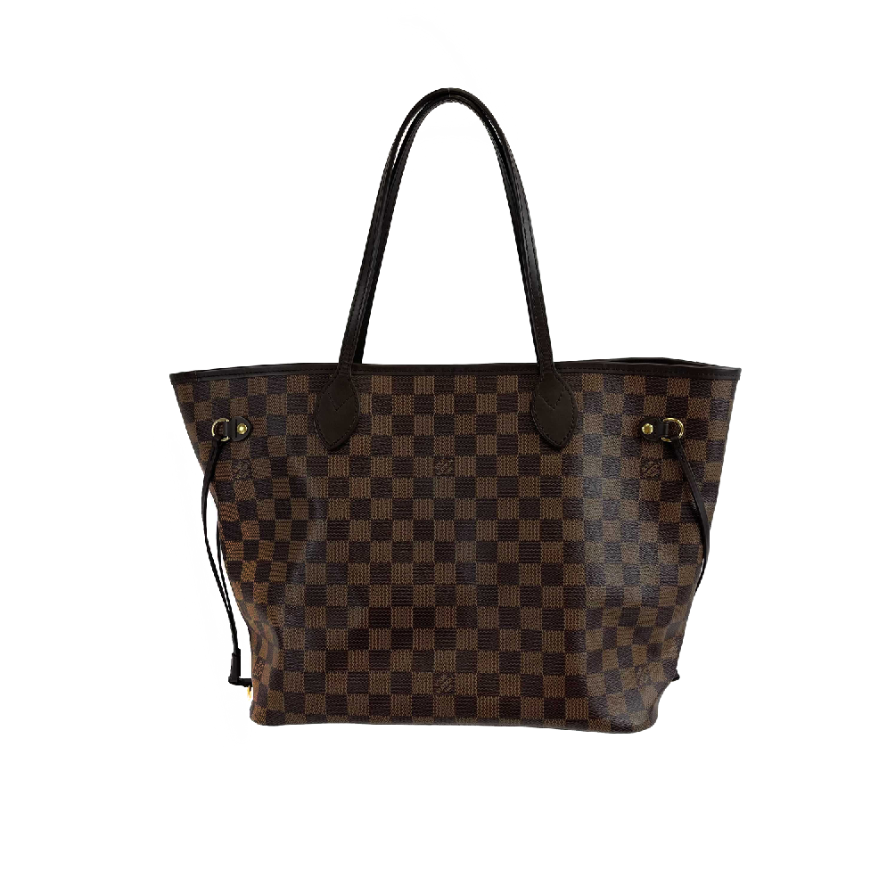 Louis Vuitton - LV Neverfull Damier Ebene MM - Brown / Red Tote / Shoulder Bag