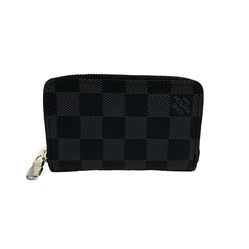 Louis Vuitton - LV Zippy Coin Purse Wallet - Black / Silver Damier Graphite