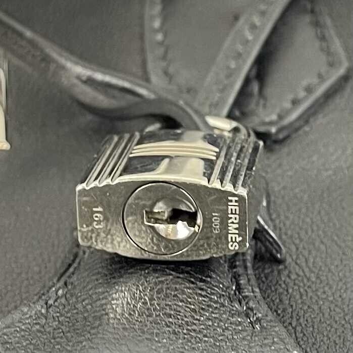 Hermes - Birkin 35 Black Swift Leather Noir PHW Palladium Hardware 2010