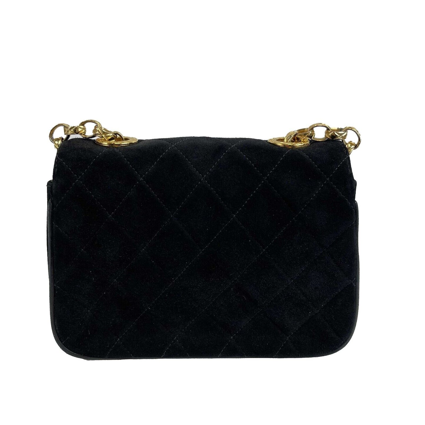 CHANEL - Vintage Round Flap Small Black Suede CC Crossbody