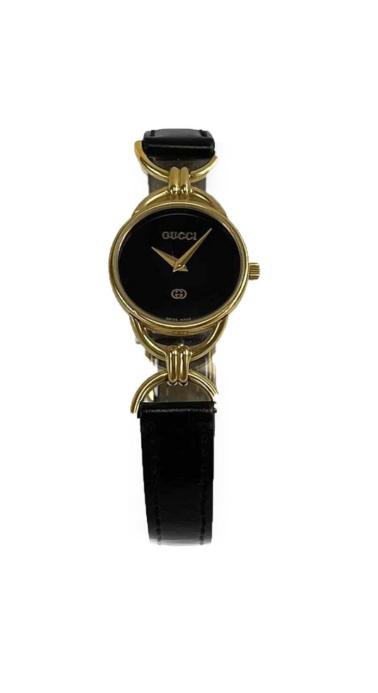 GUCCI - Vintage Women’s Gucci 6000 L Wristwatch - Black / Gold Watch NEW BATTERY