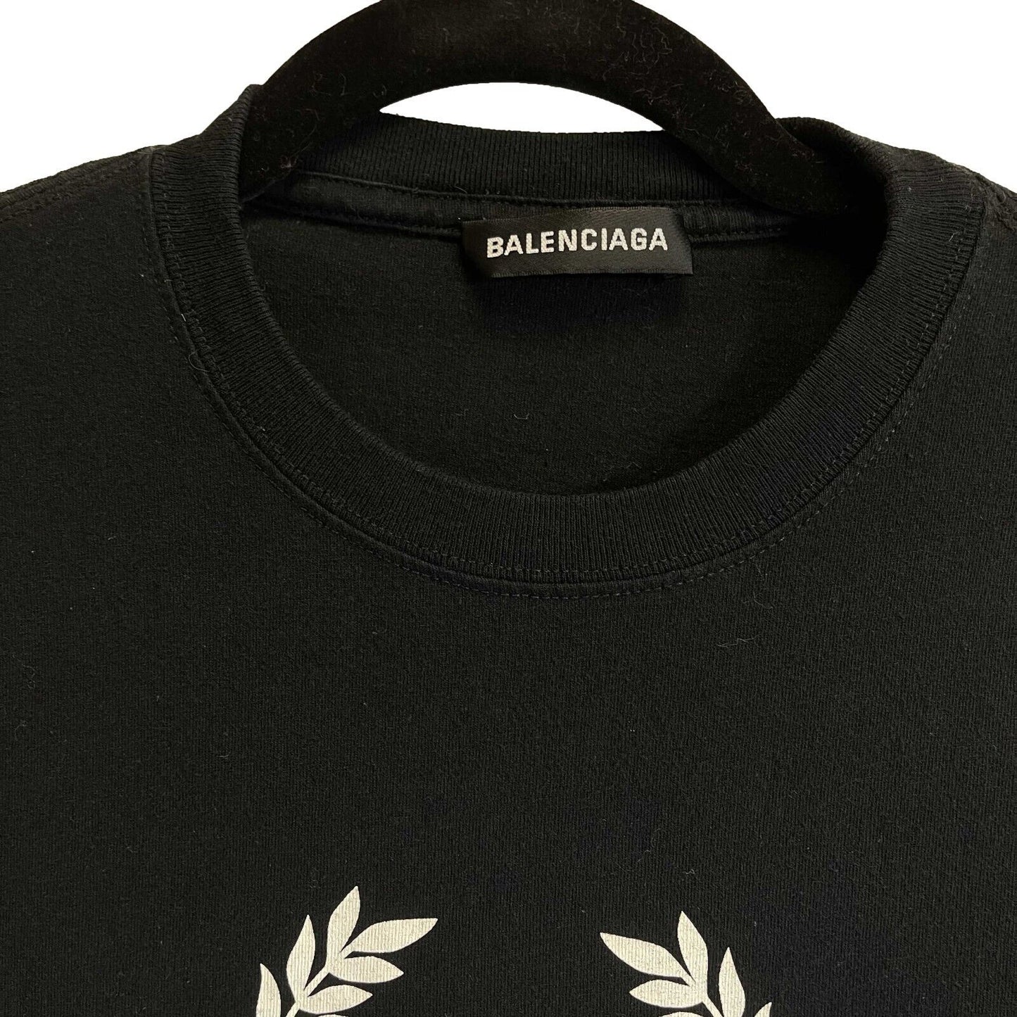 Balenciaga - Men's SS19 Logo Crown Oversized Black T-Shirt - Size S