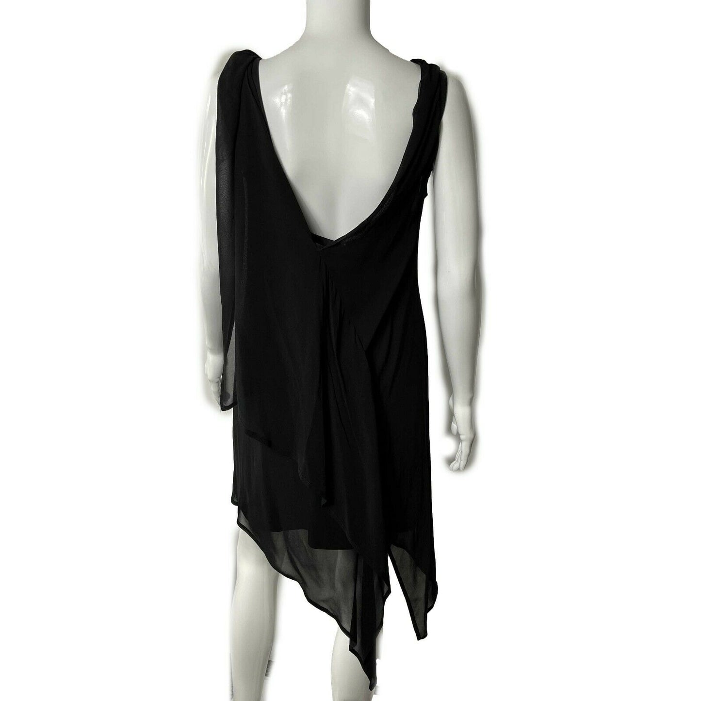 Ann Demeulemeester - Black Sheer Asymmetrical Dress - One Size