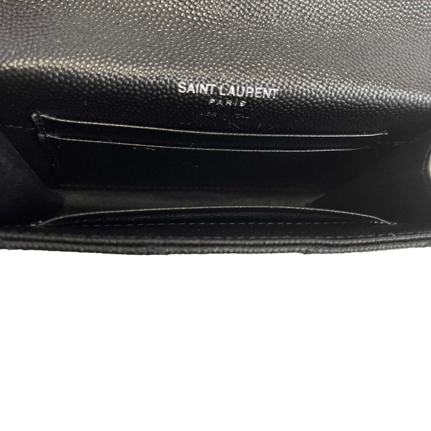 Saint Laurent - YSL - Small Envelope Wallet in Grain De Poudre Embossed Leather