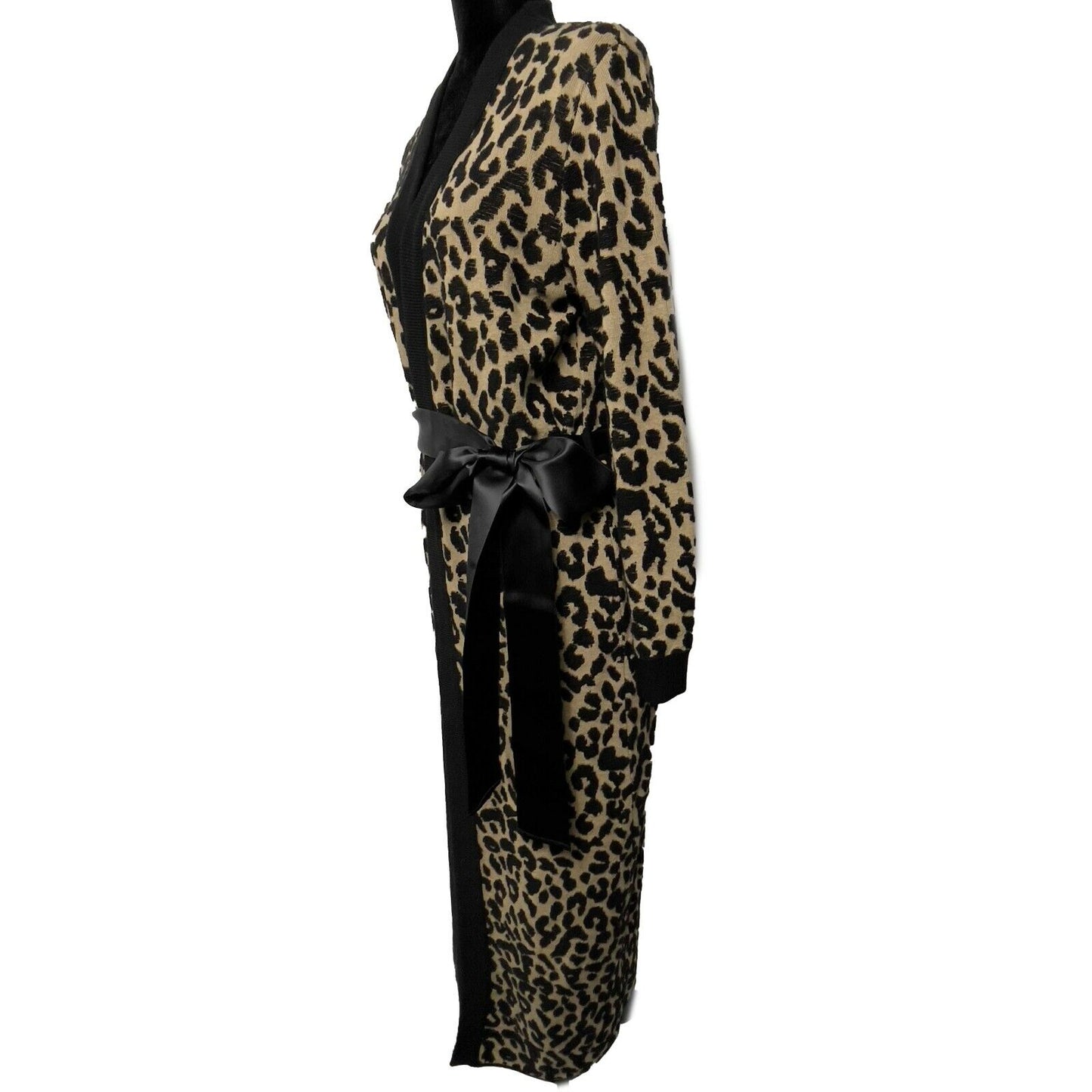 Be Blumarine - New w/ Tags - Leopard Printed Long Cardigan - Brown, Black - 4