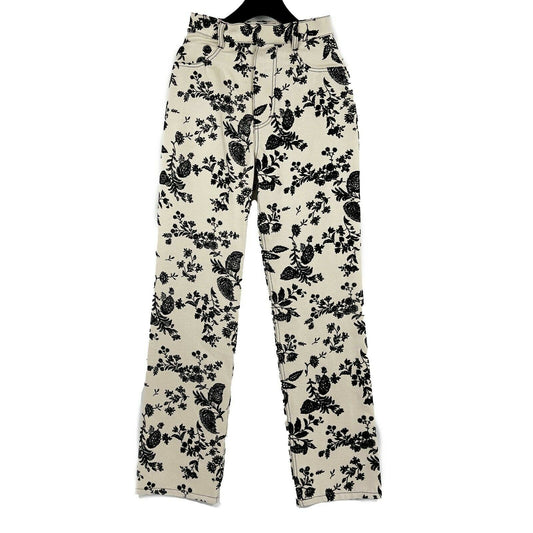 Rodarte - Floral Jeans Straight-Fit in Cream | FALL WINTER '20 - Bottoms