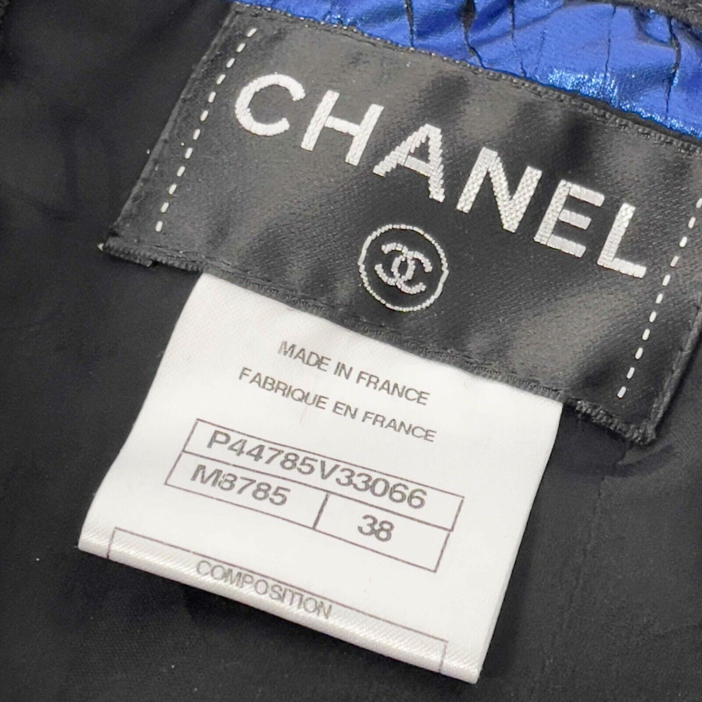 CHANEL - Fall 2012 Runway 12A Metallic Strapless Dress - Blue Geometric 38 US 6