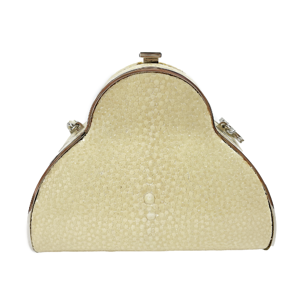 Chanel - RARE Mini Stingray Calfskin Case Crossbody Beige / Silver