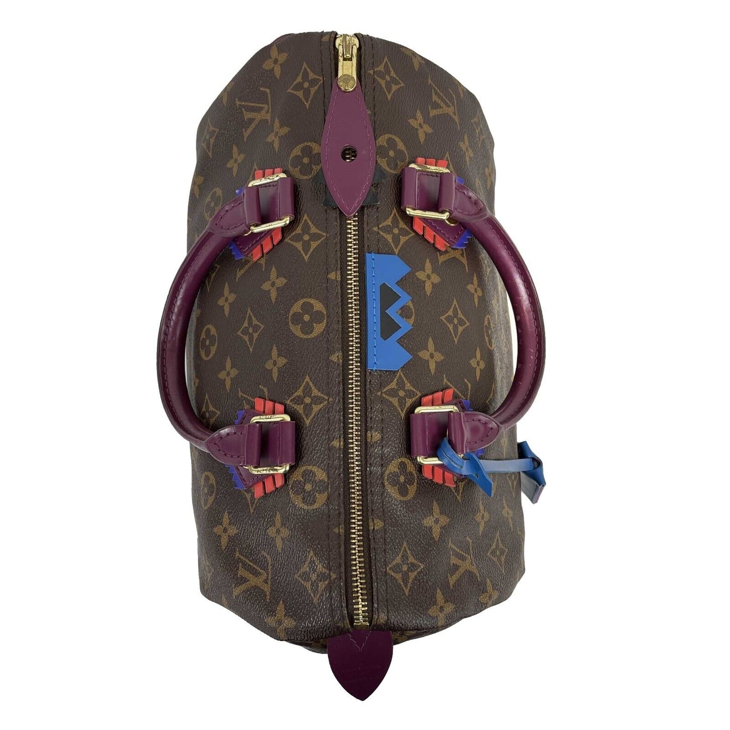 Louis Vuitton - LV - Speedy Totem 30 Brown Monogram - Violet Top Handle Bag