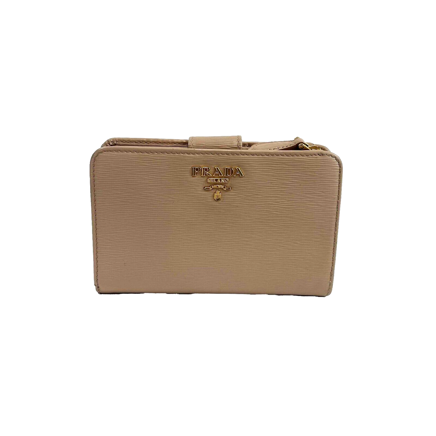 Prada - Small Saffiano Leather Card Wallet - Powder Pink / Gold