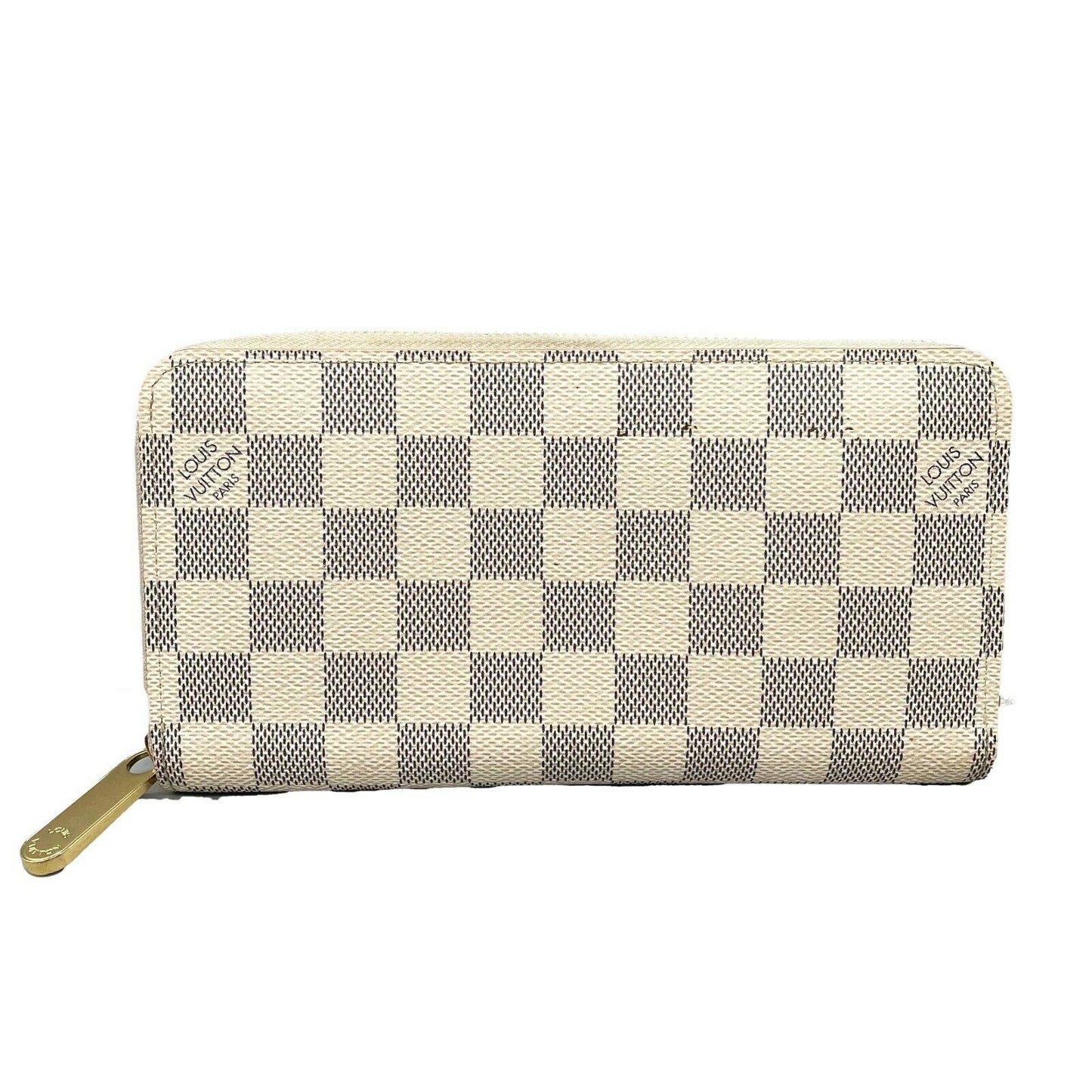 LV Louis Vuitton - Zippy Wallet - Canvas / Leather - Damier Azur / Gold