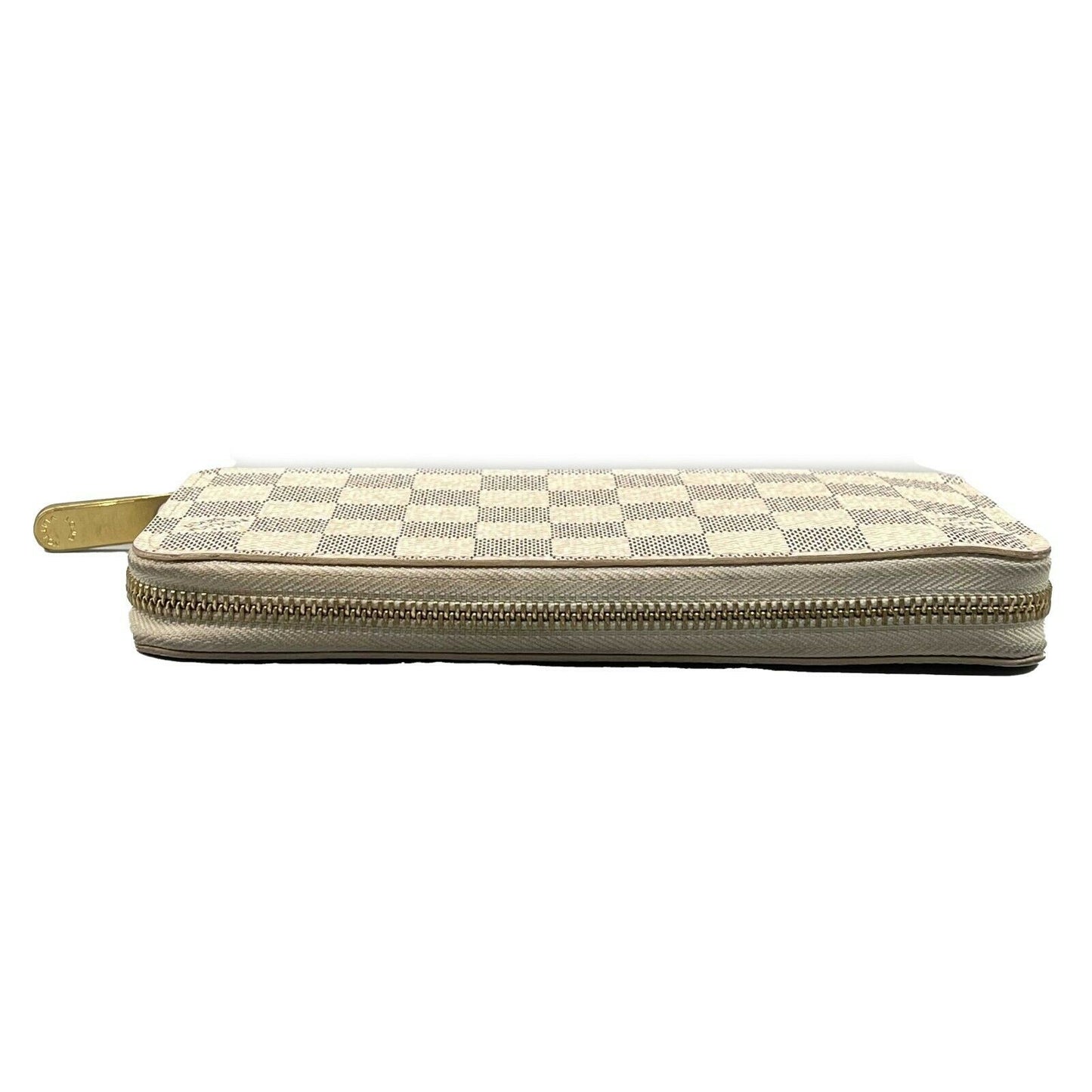 LV Louis Vuitton - Zippy Wallet - Canvas / Leather - Damier Azur / Gold