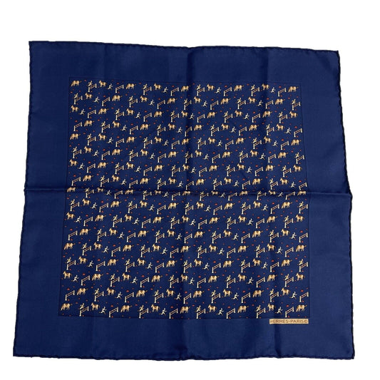 Ferragamo - Excellent - Paisley Oriental Floral Giraffe Deer Scarf - Blue - OS