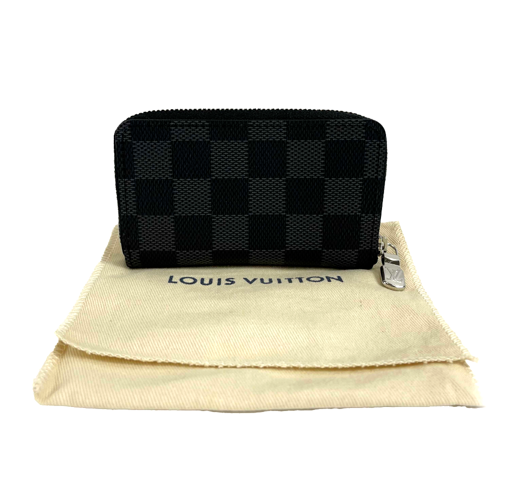 Louis Vuitton - LV Zippy Coin Purse Wallet - Black / Silver Damier Graphite