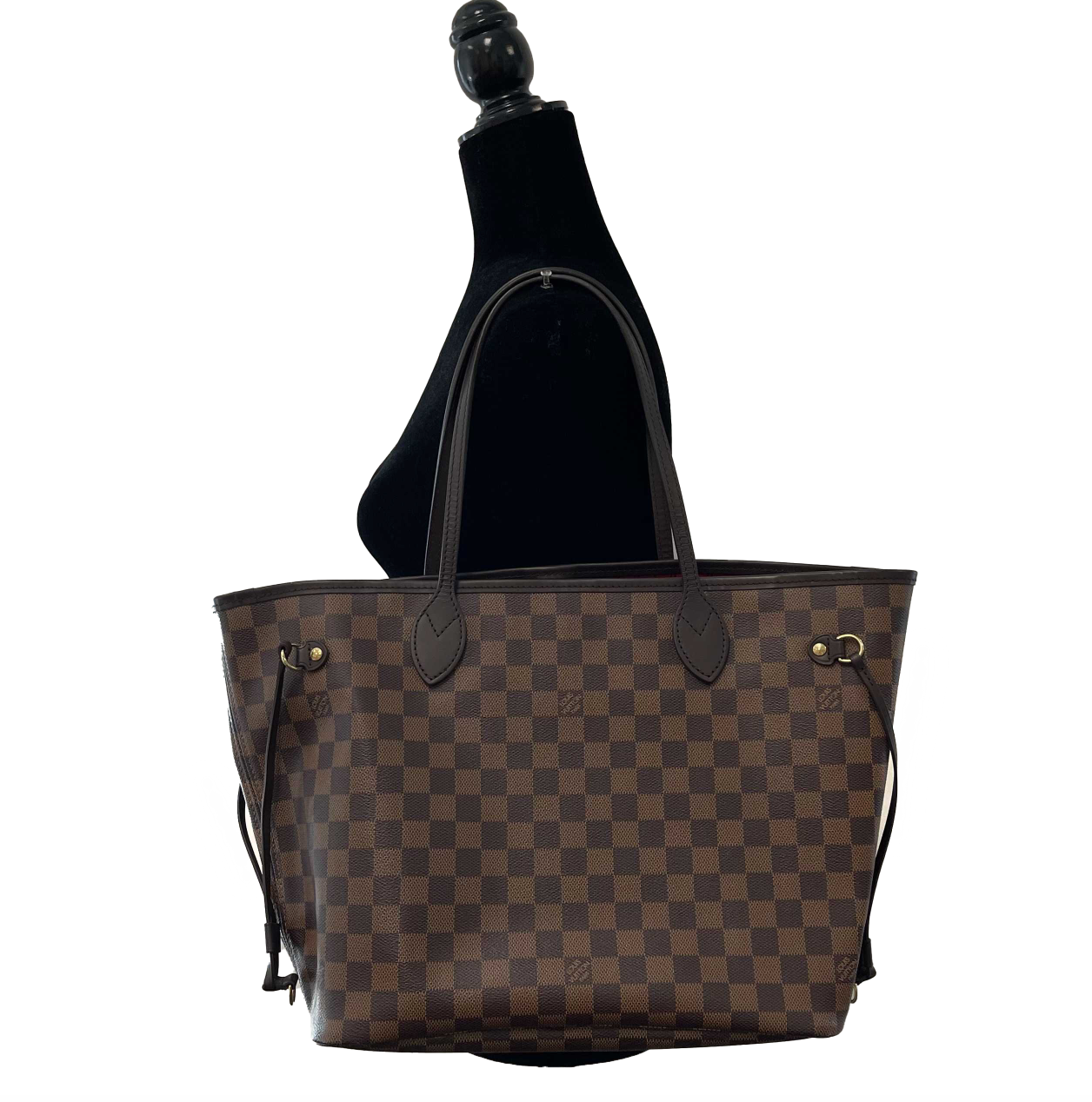 Louis Vuitton - LV Neverfull Damier Ebene MM - Brown / Red Tote / Shoulder Bag