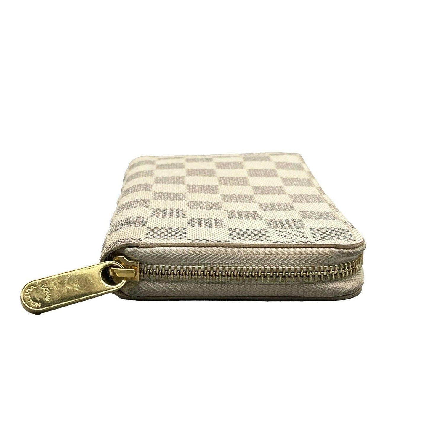 LV Louis Vuitton - Zippy Wallet - Canvas / Leather - Damier Azur / Gold