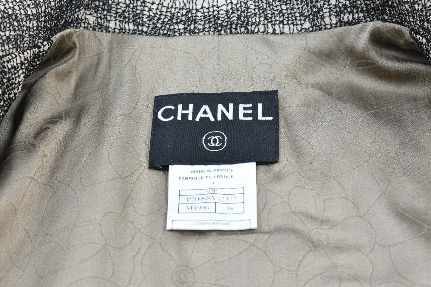 Chanel - 03P 2003 Spring Black Beige Jacket Pant Suit Set - 36 - 38