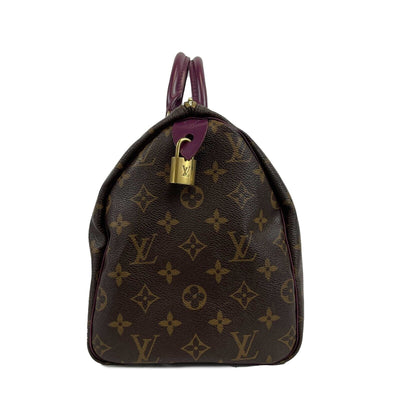 Louis Vuitton - LV - Speedy Totem 30 Brown Monogram - Violet Top Handle Bag