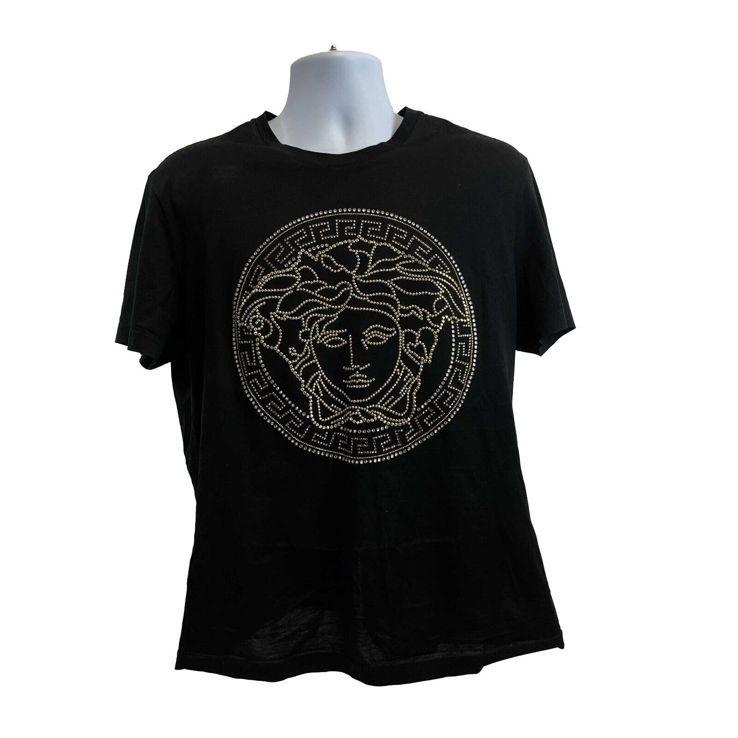 Versace - Embellished Medusa Taylor fit tee Crystals T-Shirt - Size L