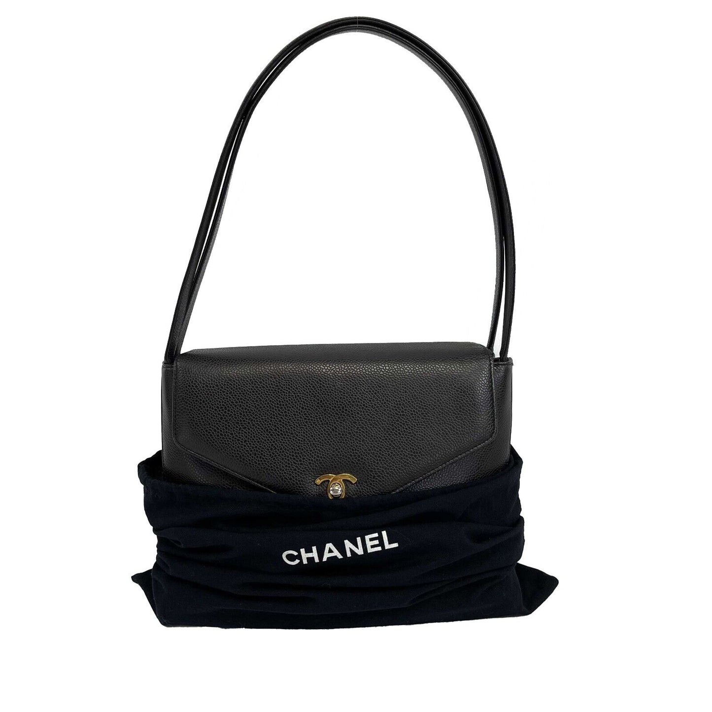 Chanel - Vintage CC Kelly Bag Dark Brown Caviar Shoulder Bag