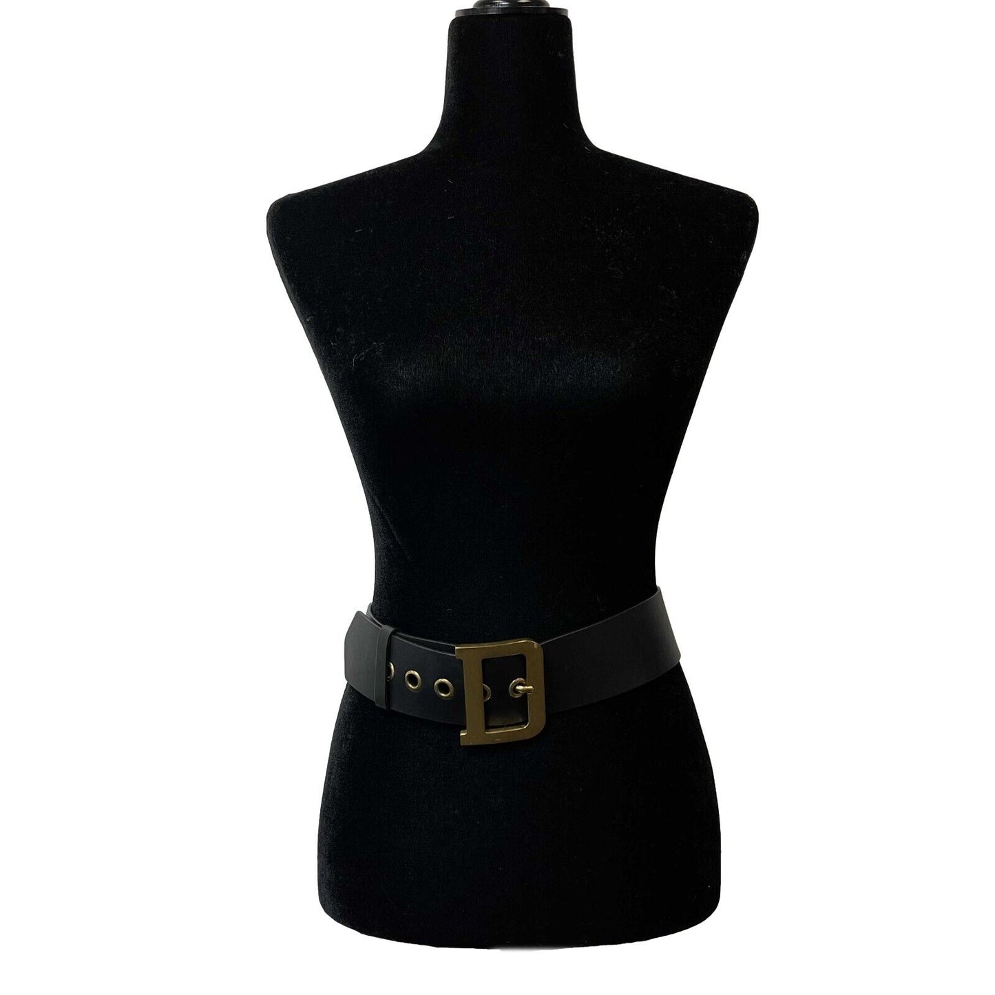 Christian Dior - Diorquake Leather D Buckle Black Belt - SIze 80 Fits US M/4-6