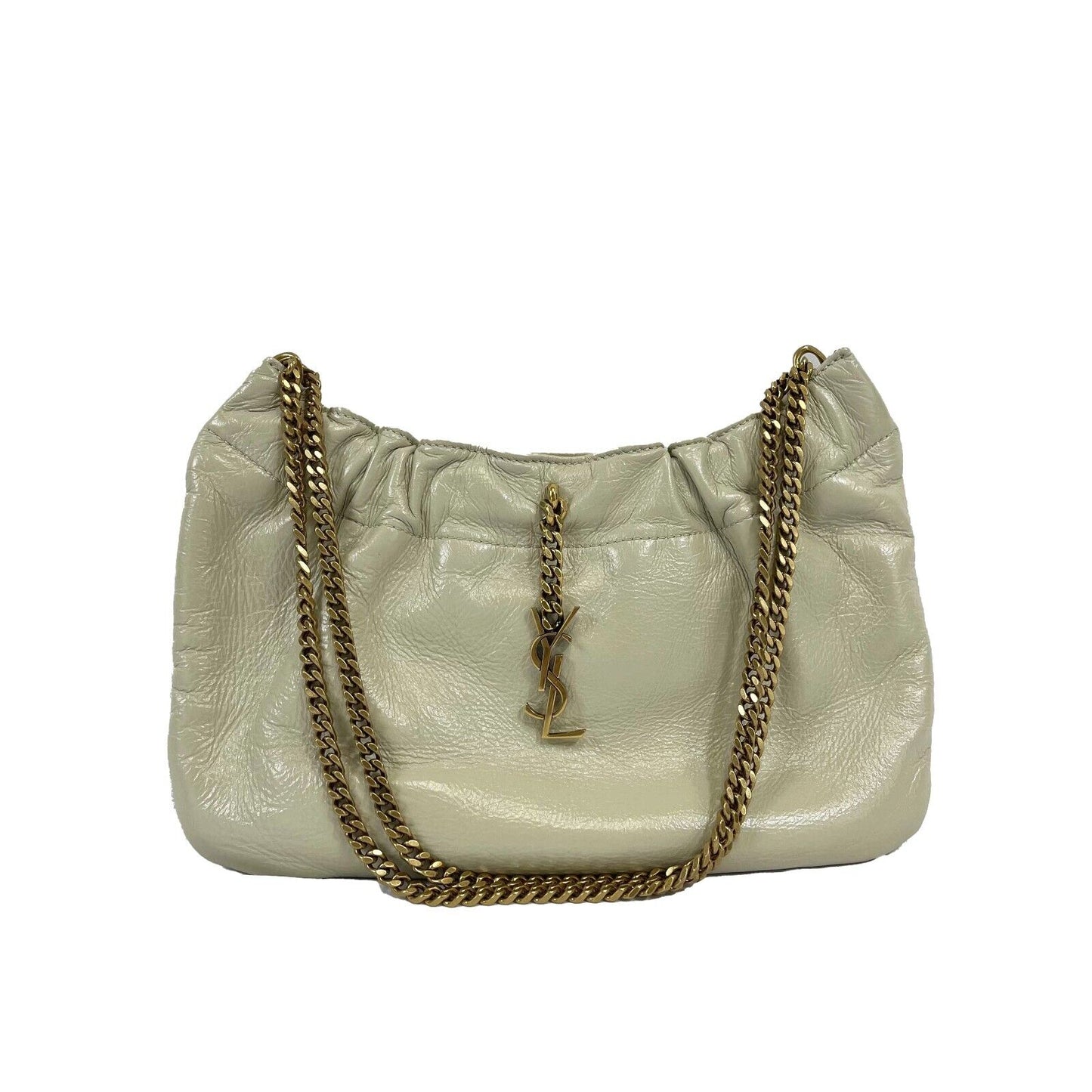 Saint Laurent - Excellent - Pac Pac Ruched Hobo Bag - Winter White Shoulder Bag