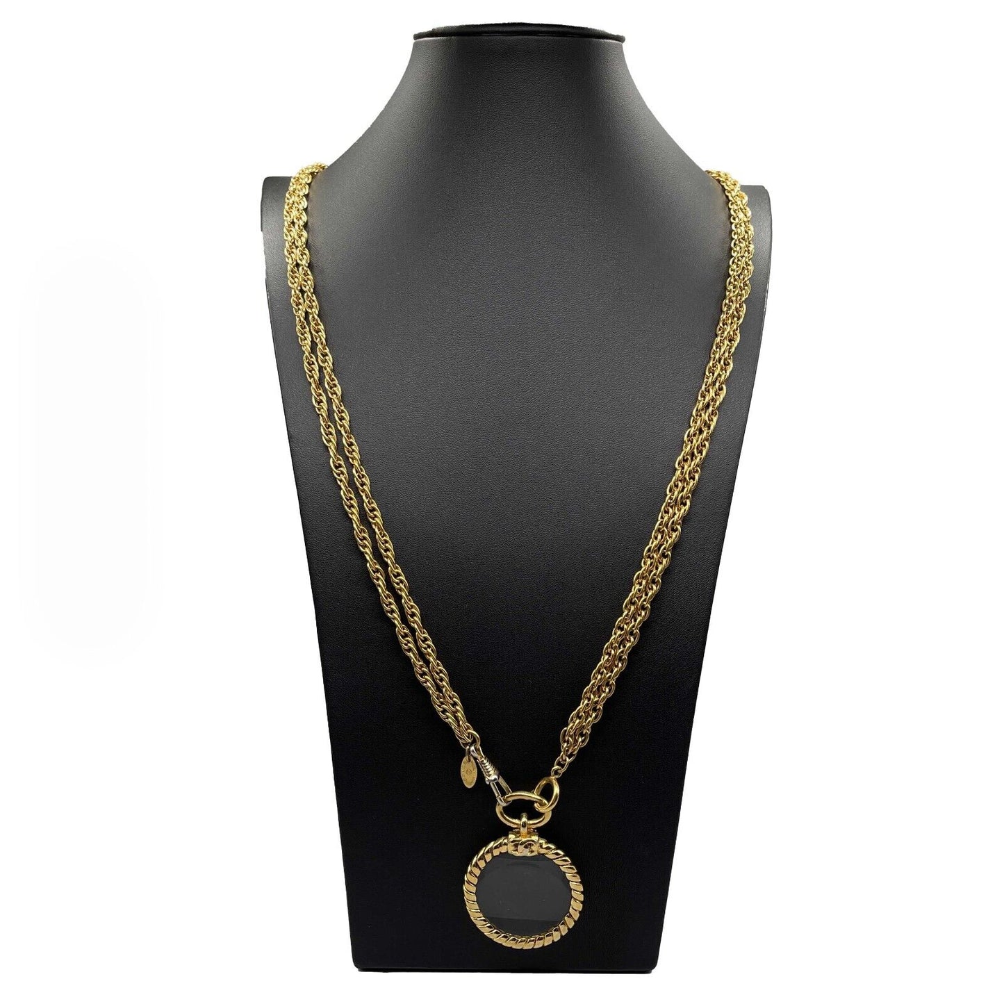 CHANEL - Vintage Chain Link CC Magnifying Glass Loupe Pendant Necklace