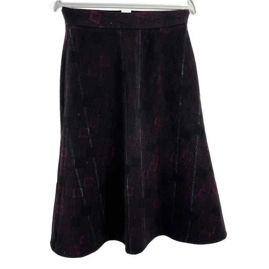 Yohji Yamamoto + Noir - Muted Plaid A-Line Skirt - Black Multi - Size 1